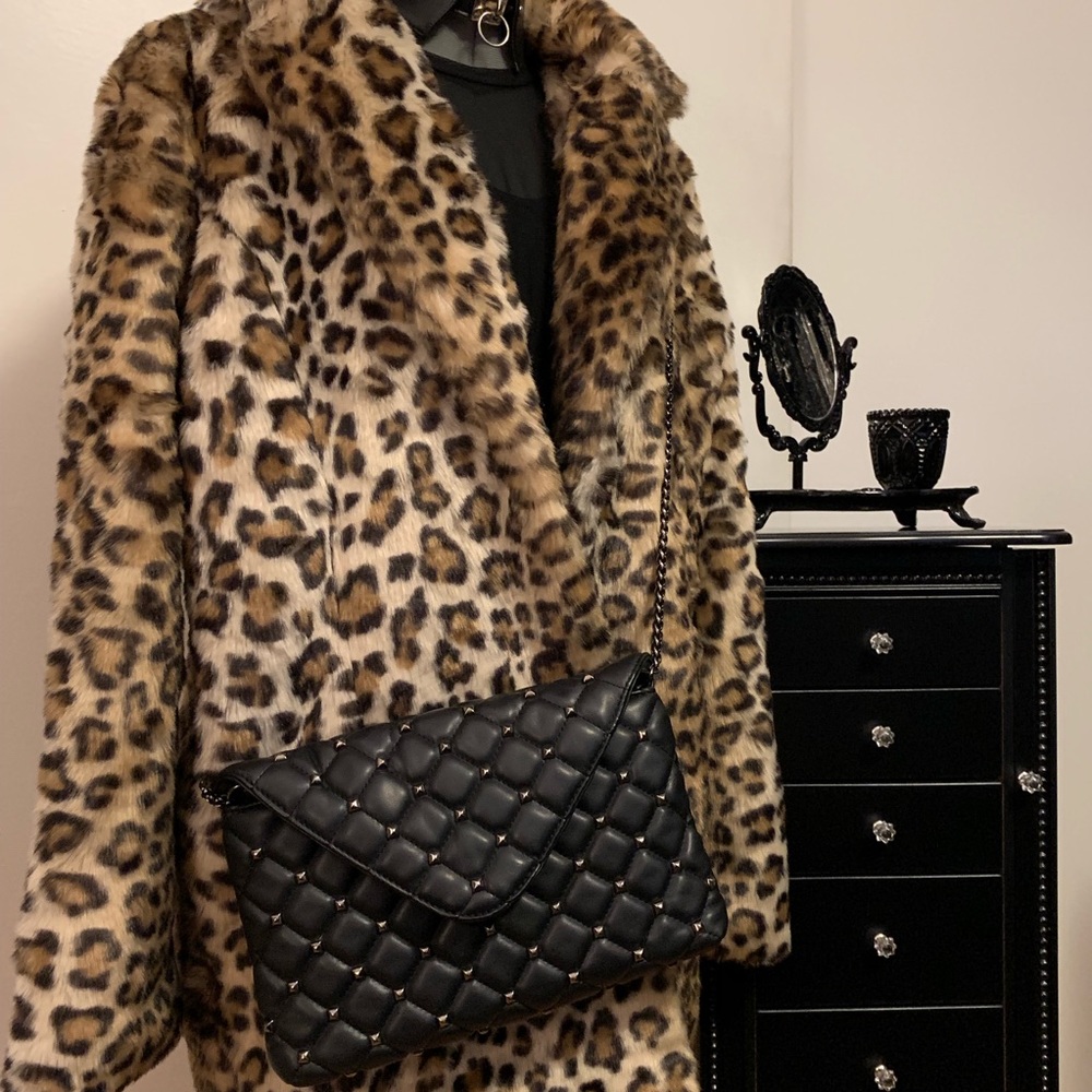 Quilted Chain Strap Studded Crossbody Purse